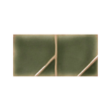 Full Yoko Origami Moss Gloss Ceramic Wall Tile 62.5x125mm, centred with white margins, one of eight mixed relief patterns