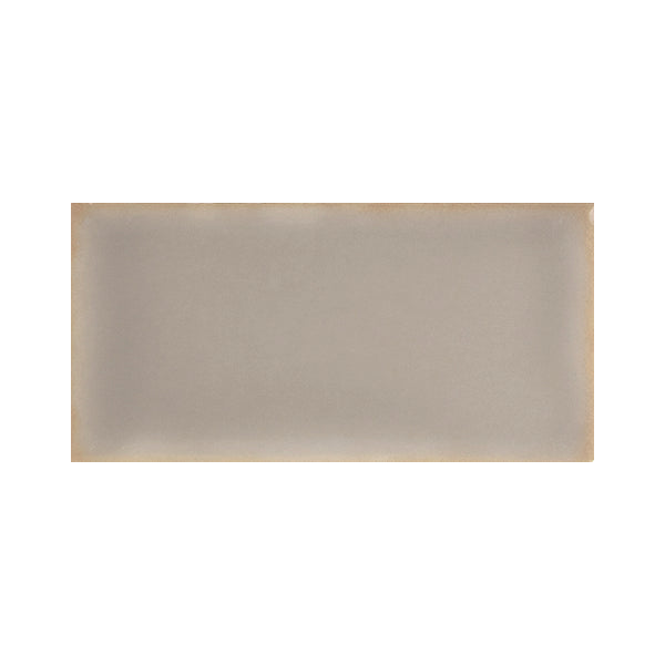 Full Yoko Pewter Gloss Ceramic Wall Tile 62.5x125mm, centred with white margins
