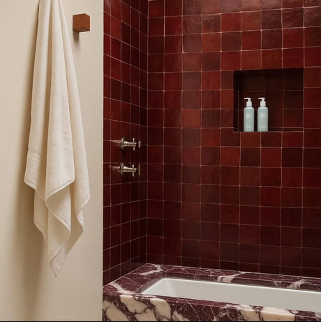 Zellige Rouge 100x100 Terracotta Square Moroccan Handmade Tile
