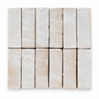 Zellige Bejmat Ecru 50x150mm Gloss Hand Made Moroccan Tile showing tile variation