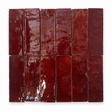 Zellige Bejmat Red 50x150mm Gloss Hand Made Moroccan Tile showing tile variation