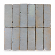 Zellige Bejmat Sky Blue 50x150mm Gloss Hand Made Moroccan Tile showing tile variation